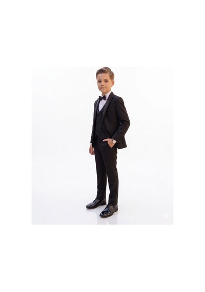 Suit Aydın Erkek Çocuk Slim Fit Premium Damatlık Smokin Takım Elbise Siyah