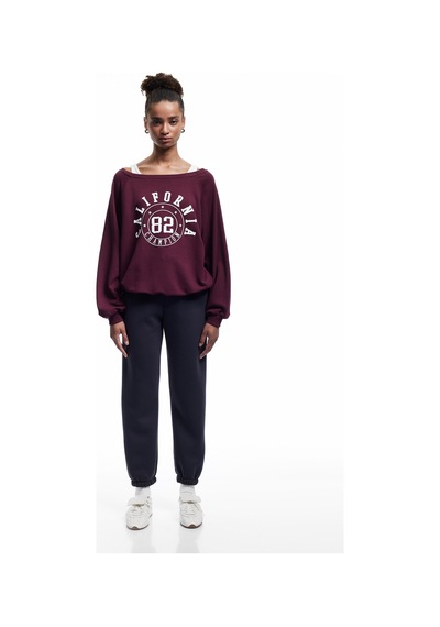 Koton Pamuklu Şardonlu Cepli Beli Bağcıklı Oversize Jogger Eşofman Altı Gri 6wal40037ık Gri