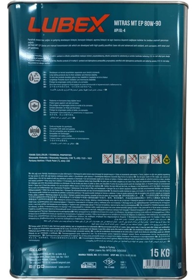 Lubex Mitras Mt Ep 80W-90 Manuel Şanzıman Yağı 15 KG