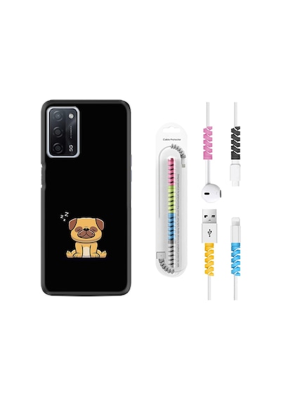 Oppo A55 Kılıf Kablo Koruyuculu Uyuyan Köpek 1875