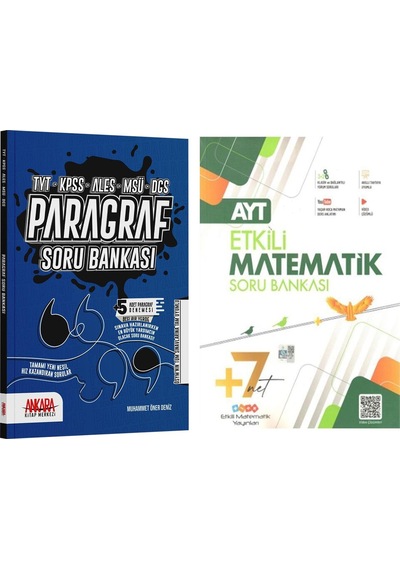 Etkili Matematik Ayt Matematik Ve Ankara Kitap Merkezi Paragraf Soru Bankası Seti 2 Kitap