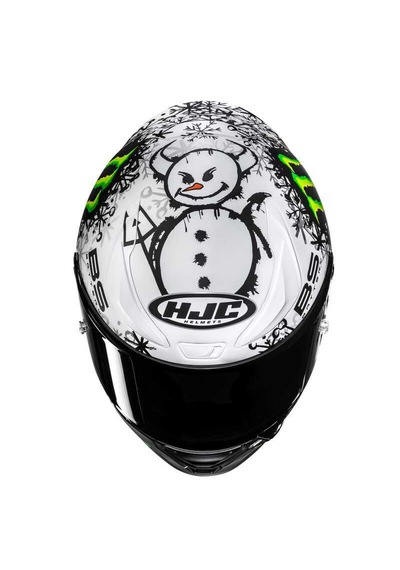 Hjc Rpha1 V2 Carbon Snow Dıablo Mc10sf Siyah Beyaz Yeşil