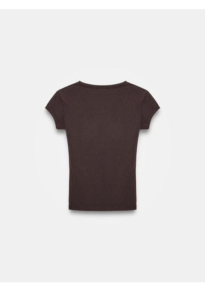 Dilvin 32799 V Yaka Top-koyu Kahve