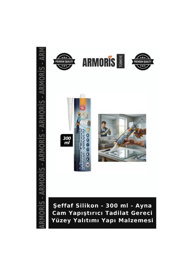 Şeffaf Silikon - 300 Ml - Ayna Cam Yapıştırıcı Tadilat Gereci Yüzey Yalıtımı Yapı Malzemesi