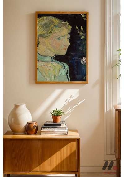 Van Gogh Kadın Portresi, Ahşap Çerçeveli Duvar Tablosu - Sanatsever Hediyesi