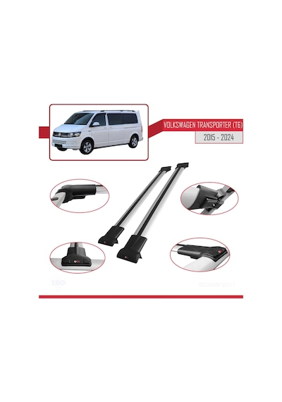 Volkswagen Transporter T6 2015 Ve Sonrası İle Uyumlu Fly Model Ara Atkı Tavan Barı Gri