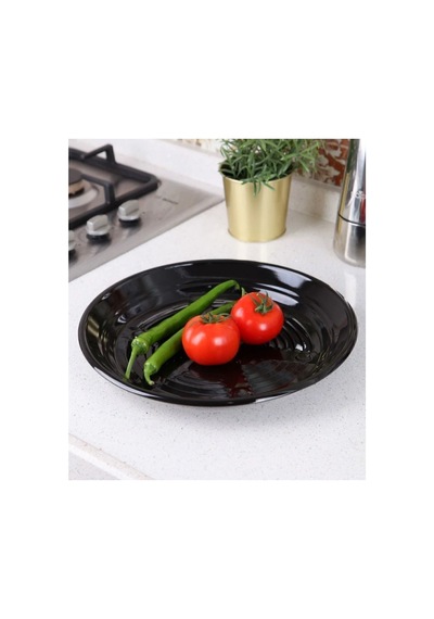 Emaye Közleme Tavası 24 Cm Kestanematik Ocak Üstü Patlıcan Biber Közleme Tenceresi - 861507449 Diğer