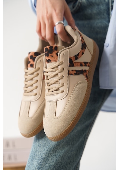Daxtors Garantili Carina Günlük Ortopedik Kadın Sneaker Spor Ayakkabı Leopar