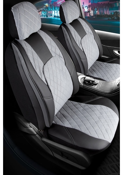 Fiat Linea Dynamic Uyumlu Lüx Yarı Deri Oto Koltuk Kılıfı Ön Arka Takım Chester Füme