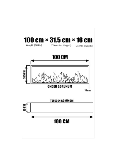 Dekoratif Elektrikli Yapay Şömine - 100x31.5x16.5 Cm - Farklı Renk Modları,kumandalı, Bluetooth Ses
