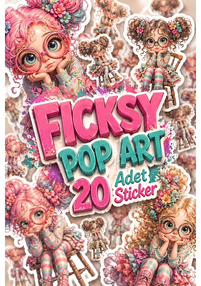 Sevimli Kız Sticker Seti - 20 Adet Etiket Çıkartma Diğer