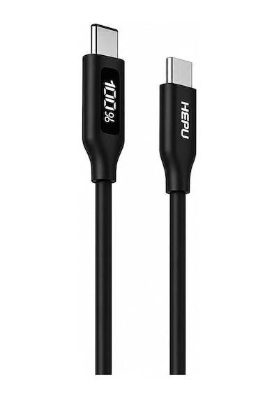 Hepu Hp-120 Type-c To Type-c Kablo 100w Süper Hızlı Şarj + Led Göstergeli 1.2 Metre 0.1 M