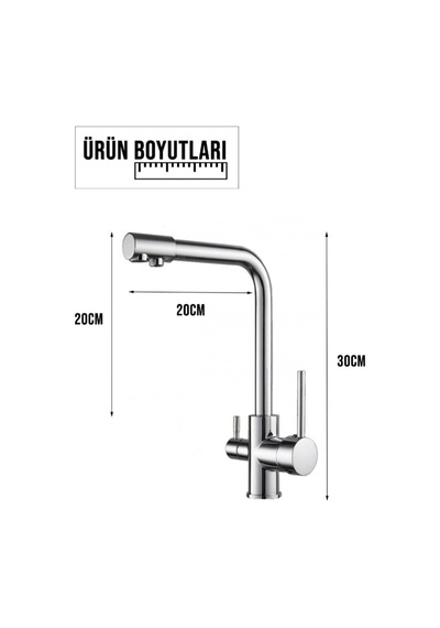 Aqua Bella 3 Yollu Lüx Arıtma Bataryası Krom