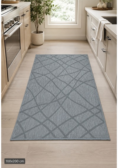 Modern Sisal 8002 Antrasit Leke Tutmayan Kaymaz Taban Salon Mutfak Koridor Balkon Halısı