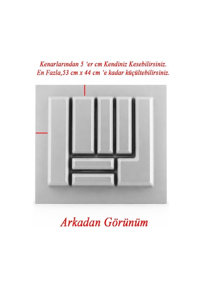 Tr Plastik Çekmece İçi Düzenleyici 58 X 49 Cm Derin Kaşıklık Bıçak Kaşık Çatal 1 Adet Standart Ölçü Diğer