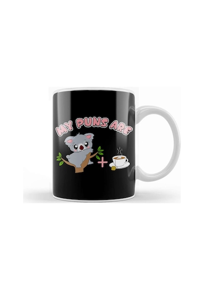 Cute My Puns Are Koala Tea Koalatea Quality Pun Kupa Bardak Porselen Karışık