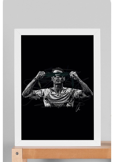 Rafael Nadal Portre Çerçeveli Tablo Tenis - Estetik Poster