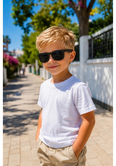 Uv400 Korumalı Çocuk Wayfarer Mavi/füme Çerçeve Yeni Sezon Unisex Güneş Gözlüğü Çok Renkli