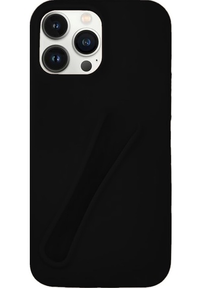 Apple Uyumlu iPhone 15 Pro Max Kılıf Lips Seri Silikon Kapak Lip Gloss Siyah Sadece Kılıf