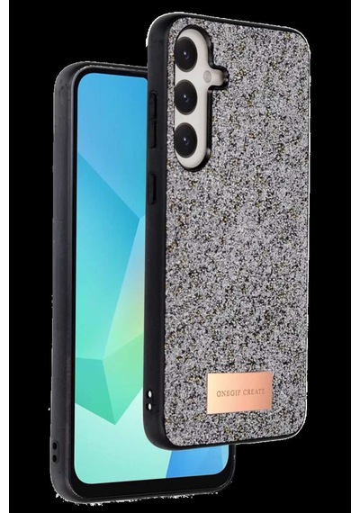 Onegif Galaxy A56 Bright Simli Kapak - Gümüş