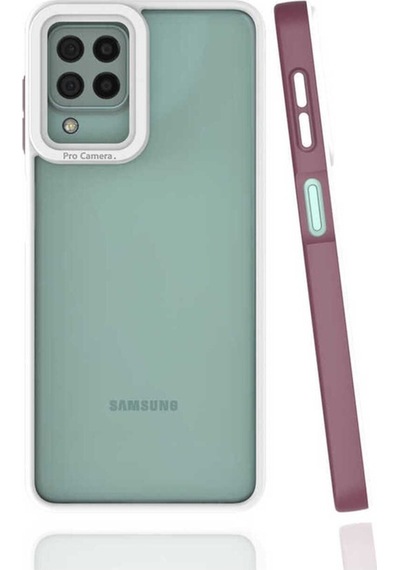 Samsung Uyumlu Galaxy M22 Kılıf Zore Mima Kapak Mürdüm