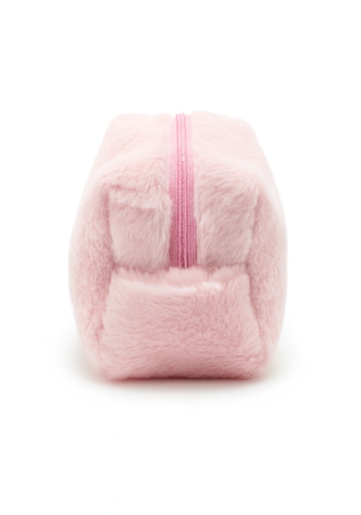 Peluş Yumuşacık Makyaj Çantası - Kozmetik Organizeri Pembe