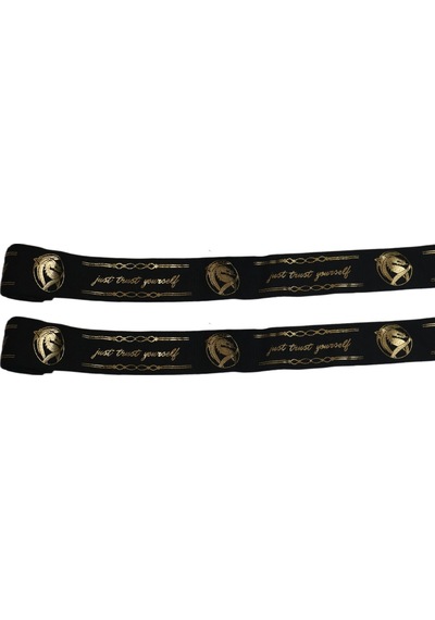 Dragondo 83831 Just Trust Yourself Gold Logolu 3,5 Metre Bandaj Boks Bandajı Siyah