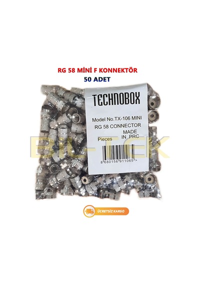 Technobox Rg 58 F Konnektör - 50 Adet