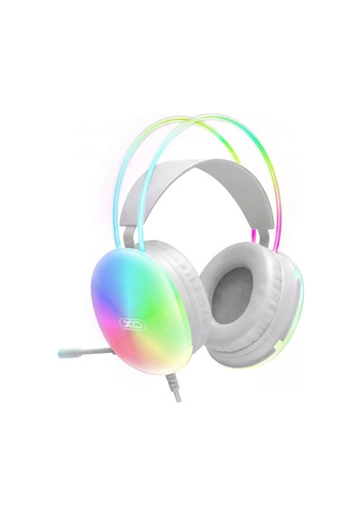 Masaüstü Ses Beyaz Ekipman Xo Ge11 50 Mm Rgb Işıklı Mikrofonlu Kablolu Oyuncu Kulaklığı