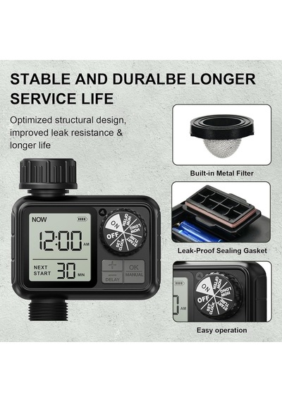 Sulama Bilgisayarı, Yağmur Gecikmeli Sulama Saati, Otomatik Ve Manuel Mod, Ipx5 Su Geçirmez/büyük Ekran Lcd Ekran,