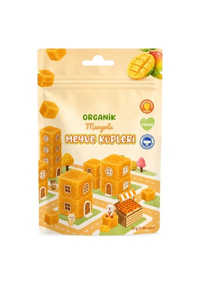 Mey İthalat Natural Organik Mangolu Meyve Küpleri 30gr