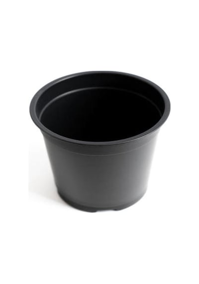 Katı Plastik Çiçek Saksısı 5 Adet 14'lük Üretim Saksısı Siyah