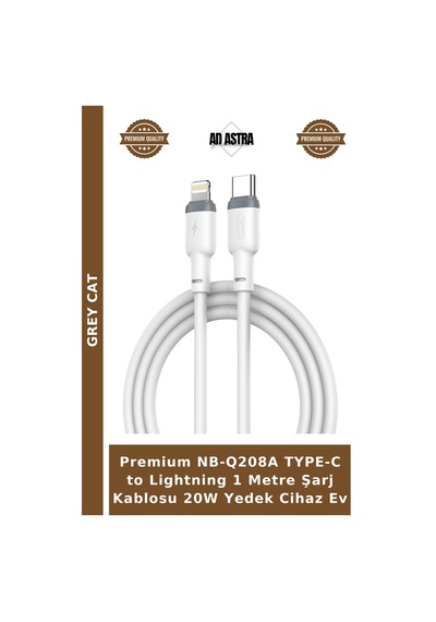 Premium Nb-q208a Type-c To Lightning 1 Metre Şarj Kablosu 20w Yedek Cihaz Ev