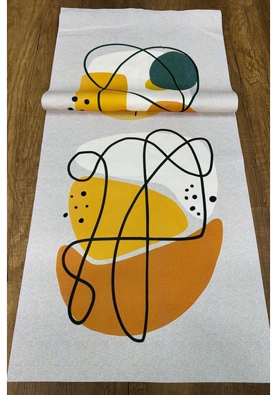 Yaprak Desenli Runner 40x140 Cm Renkli