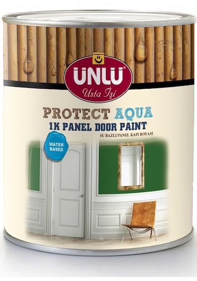Ünlü Protect Aqua Su Bazlı 1K Panel Kapı Boyası Beyaz 0,9L