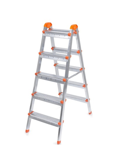 Çift Çıkışlı Metal Merdiven 5 Basamak 5+5 Basamaklı