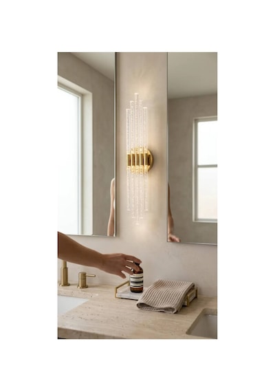 Bhbackhome Aura Medium 39 Cm Modern Tasarım Led Aplik - Duvar Lambası - Gold - Beyaz Led Gold Beyaz Led