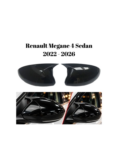 Renault Megane 4 Sedan 2022 2023 2024 2025 2026 Uyumlu Araca Özel Yarasa Batman Piano Black Ayna Kapağı Takımı