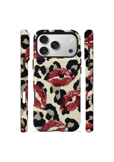 Velvoria Valestra Leopar Ruj İzleri Apple iPhone Uyumlu 17 Pro Darbe Korumalı Kılıf Valestra Select - Leopar Ruj İzleri