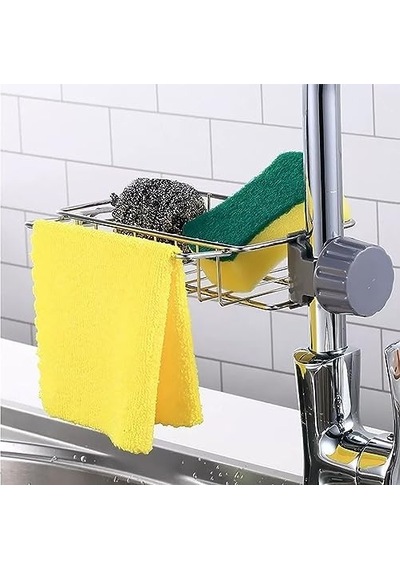 Musluk Depolama Rafı, Lavabo Süzgeci, Sünger Tutucu, Tahliye Kutulu Mutfak Sabunluğu, Delmeden Asılabilir, Mutfak, Tuvalet, Sabun, Sünger, Bez İçin Küçük