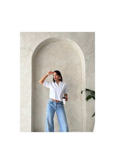 Verymoda Arkası Kelebek Detaylı Gömlek - D2787 Beyaz