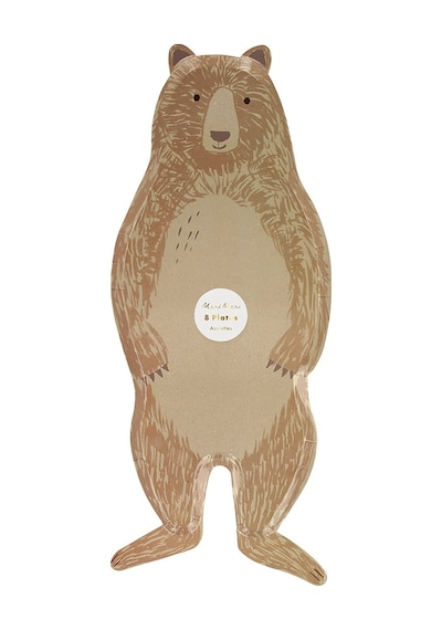 Meri Meri - Brown Bear Plates - Ayı Tabak