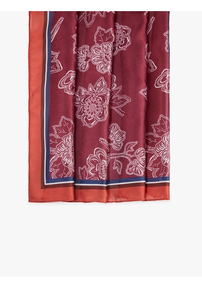 Koton Çok Renkli Çiçek Desenli Kare Şal Bordo 6sak50010aa Bordo
