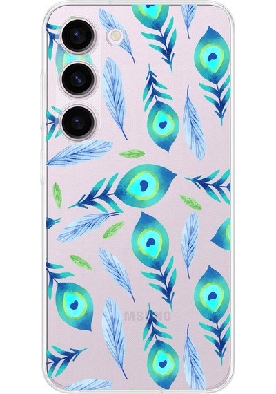 Samsung Galaxy S23 Plus İle Uyumlu 1mm Slim Fit Nazar Boncuğu 3 Baskılı Şeffaf Kılıf Şeffaf