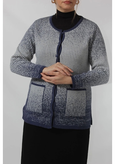 Moda Berray Y0664 Kadın Siyah-krem Kareli Desenli Düğmeli Cepli Mevsimlik Anne Hırkası Mavi-beyaz Mavi - Beyaz Moda Berray Y0664 Kadın Siyah-krem Kareli Desenli Düğmeli Cepli Mevsimlik Anne Hırkası Mavi-beyaz Mavi - Beyaz