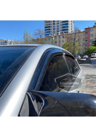 Toyota Corolla E120 2002-2006 Sedan Uyumlu Mugen Cam Rüzgarlığı Seti Piano Black 4'lü İthal 00 Şüscaroto Aksesuar