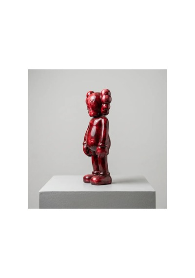 Kaw Tarzı Bordo X Gözlü El Boyaması Dekoratif Figür Heykel 26 Cm