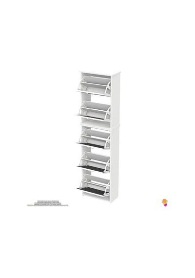 Modilayn Verve Asma Kapı Önü 52 X 194 X 26 Cm Lik 5 Düşer Kapak 10 Göz Bölmeli Ayakkabılık Antrasit - Beyaz Modilayn Verve Asma Kapı Önü 52 X 194 X 26 Cm Lik 5 Düşer Kapak 10 Göz Bölmeli Ayakkabılık Antrasit - Beyaz