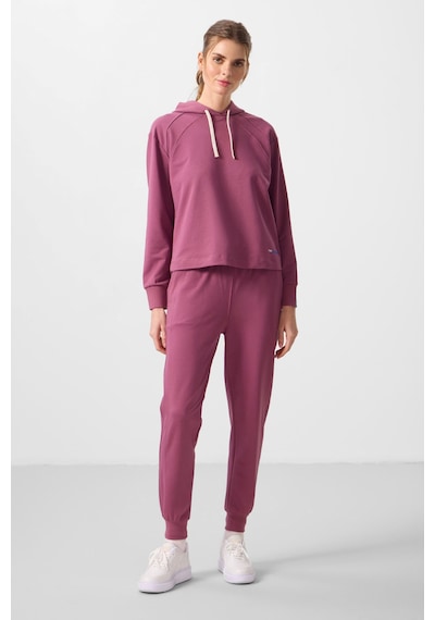 Soft Vişne Kapüşonlu Oversize Kadın Eşofman Takım - 95336 Soft Vişne/soft Vişne