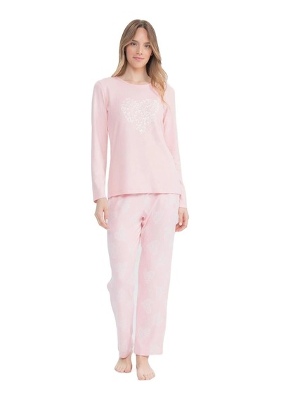 U.S. Polo Assn. Orijinal Lisanslı Kadın Pembe Yuvarlak Yaka Pijama Takımı 17108